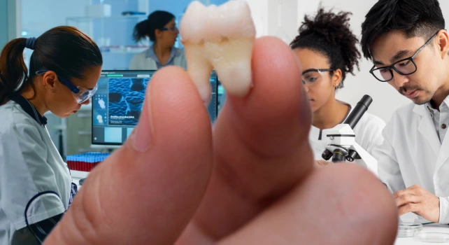 Cientistas estudando o dente do siso na medicina regenerativa.